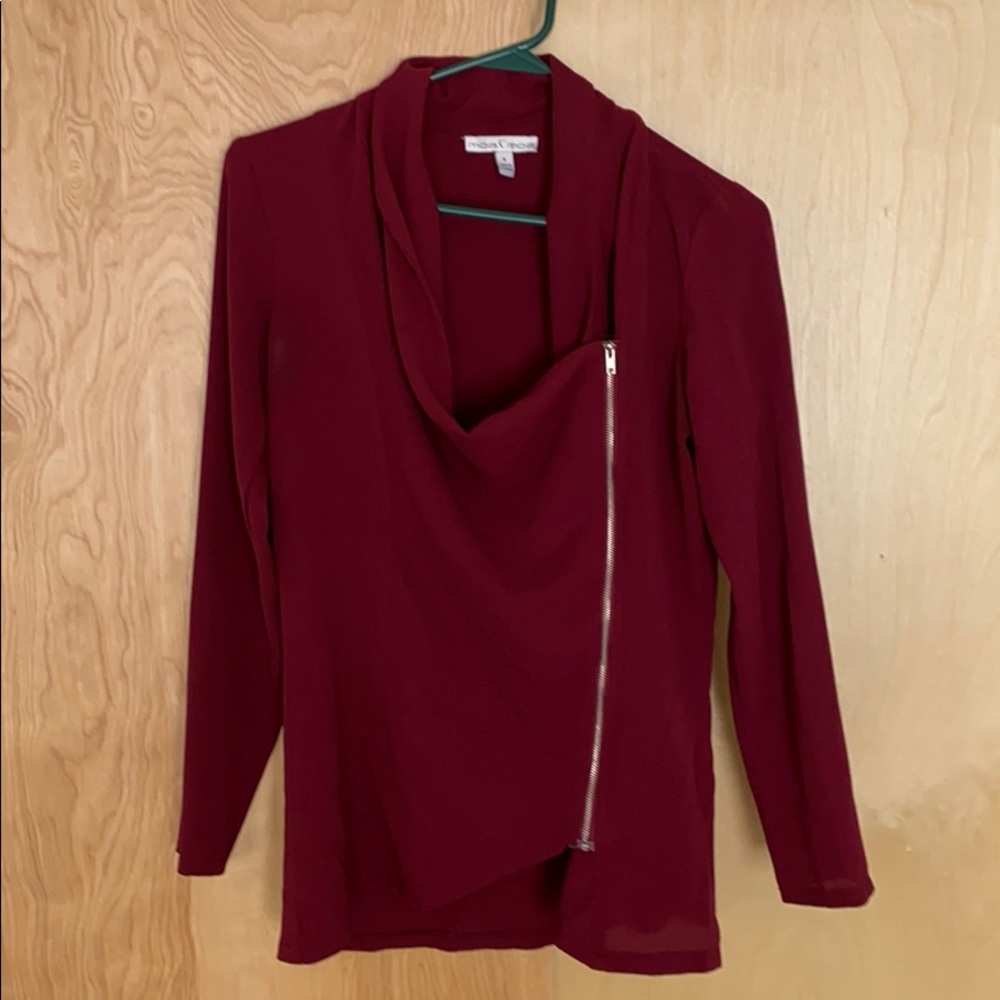Burgundy Zip up top